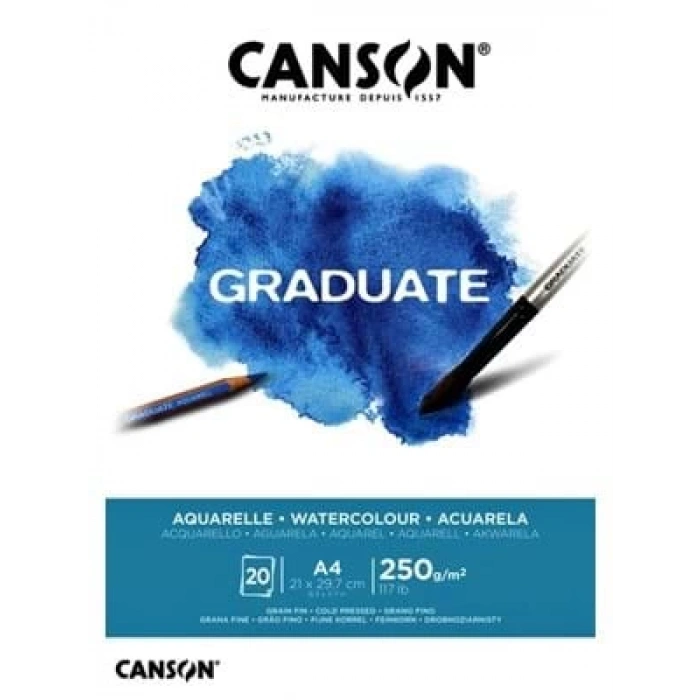 3E Grup - Canson Graduate A4 250 Gr 20sy Aquarelle Sketch Defter Cangrad 400127657