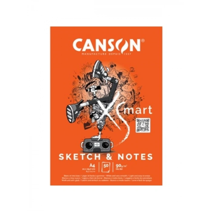 3E Grup - Canson Xsmart A4 90 Gr Sketch & Notes Çizim Defteri 50 Yp 32250p003