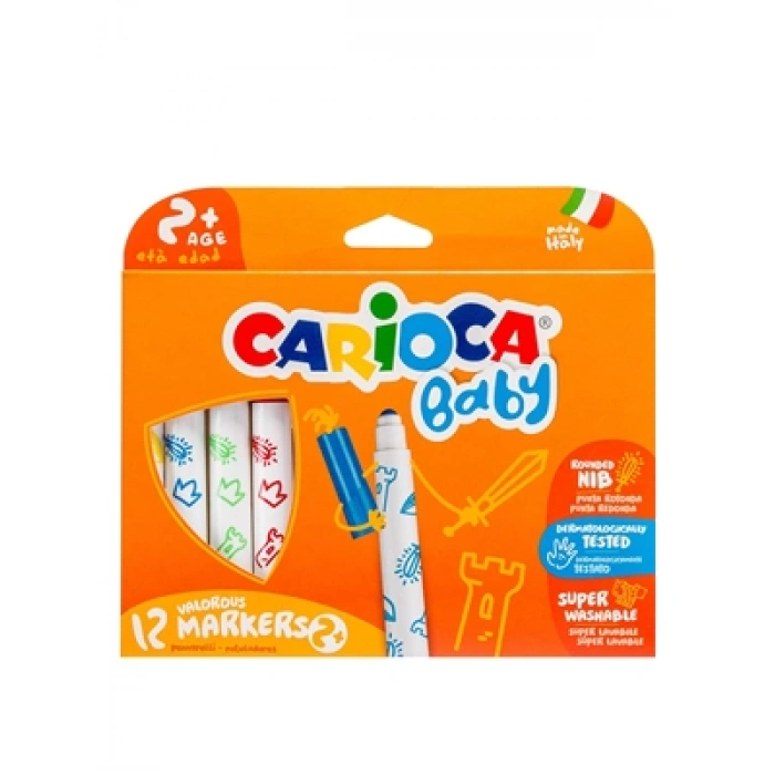 3E Grup - Carioca Baby Jumbo Süper Yıkanabilir Keçeli Boya Kalemi 12li 42814