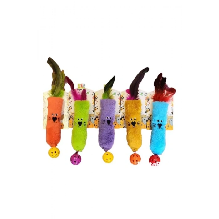 3E Grup - Catnipli Peluş Kedi Köpek Oyuncağı 7 x 23 cm Çeşitli Renklerde