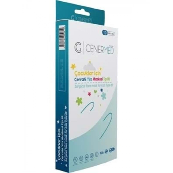 3E Grup - Cenermed Kids 3 Katlı Telli Maske 10lu (çocuk İçin)