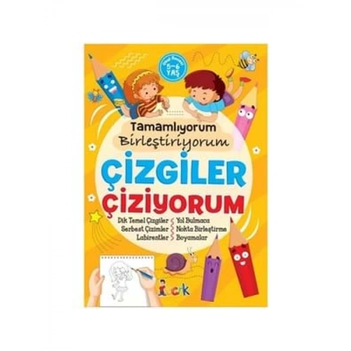 3E Grup - Çizgiler Çiziyorum 5-6 Yaş - Bıcırık Yayınları