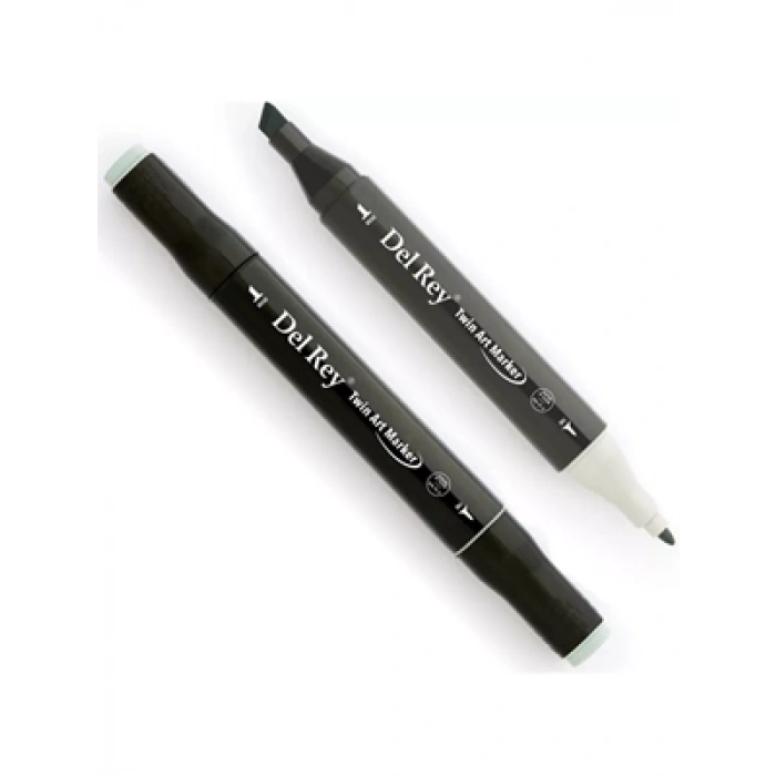 3E Grup - Del Rey Twin Çift Uçlu Marker Kalem Gg3 Green Grey