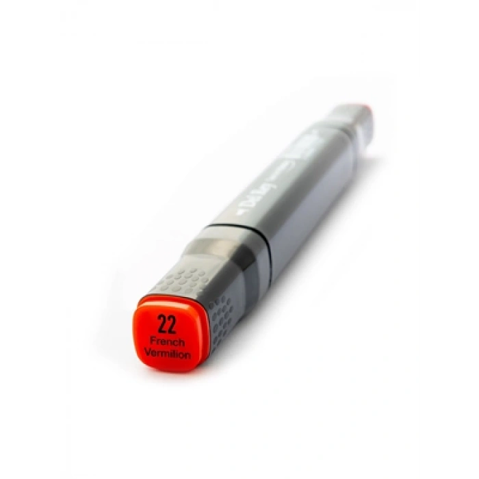 3E Grup - Del Rey Twin Çift Uçlu Marker Kalem R22 French Vermillion