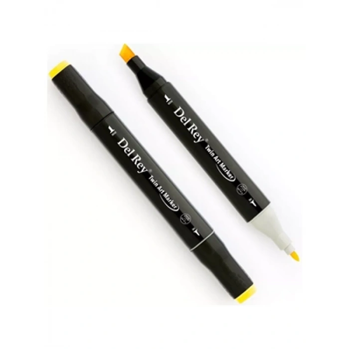 3E Grup - Del Rey Twin Çift Uçlu Marker Kalem Y38 Pale Yellow