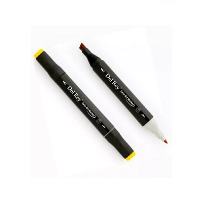3E Grup - Del Rey Twin Çift Uçlu Marker Kalem Yr32 Deep Yellow