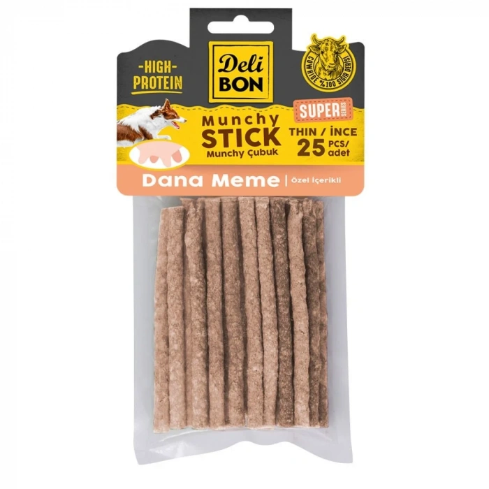 3E Grup - Delibon Super Munchy Çubuk Dana Memeli İnce 25 Adet