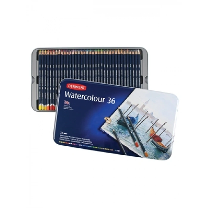 3E Grup - Derwent Kuru-suluboya Kalemi (watercolour) 36lı Teneke Kutu Dw32885