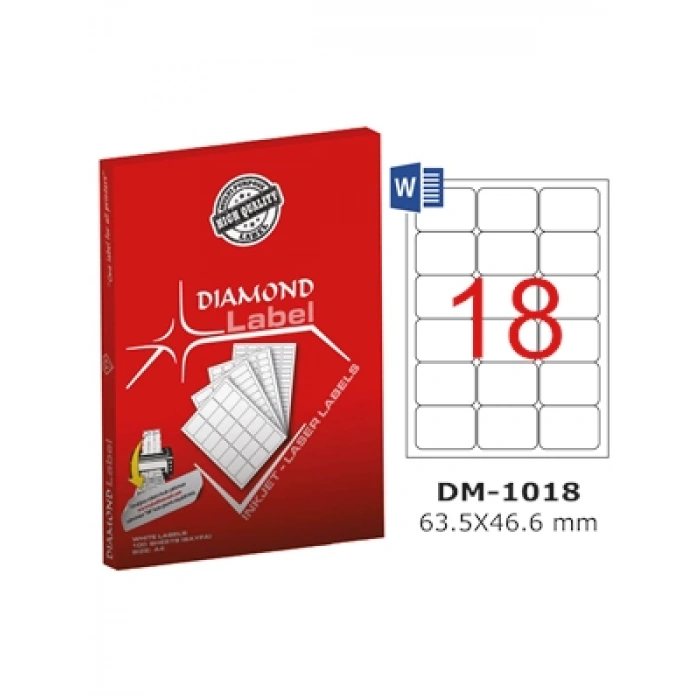 3E Grup - Diamond Label 63.5xx46.6 Mm A4 Laser Etiket 100lü Dm-1018