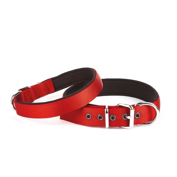 3E Grup - Doggie Konfor Seri Dokuma Köpek Boyun Tasması 4x57-65cm Kırmızı