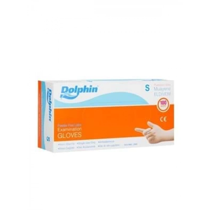 3E Grup - Dolphin Lateks Muayene Eldiveni Pudrasız Small 100lü