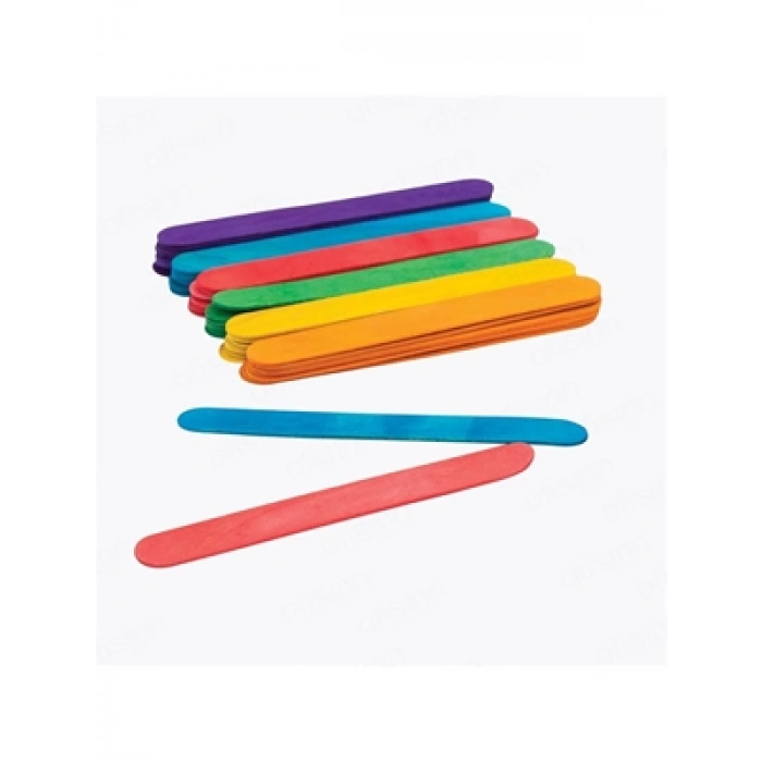 3E Grup - Dominic 15 Cm Ahşap Çubuk Renkli 50li 150r