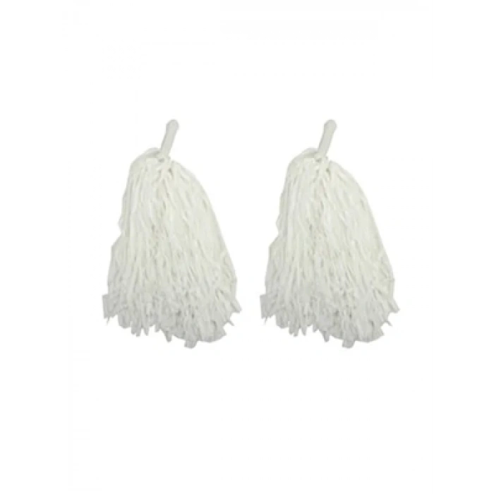 3E Grup - Dominic Ponpon Metalik Beyaz 2li Dmn-01