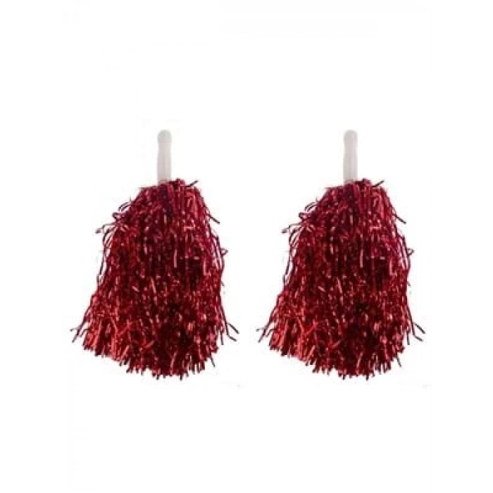 3E Grup - Dominic Ponpon Metalik Kırmızı 2li Dmn-01