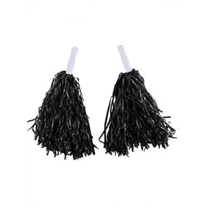 3E Grup - Dominic Ponpon Metalik Siyah 2li Dmn-01