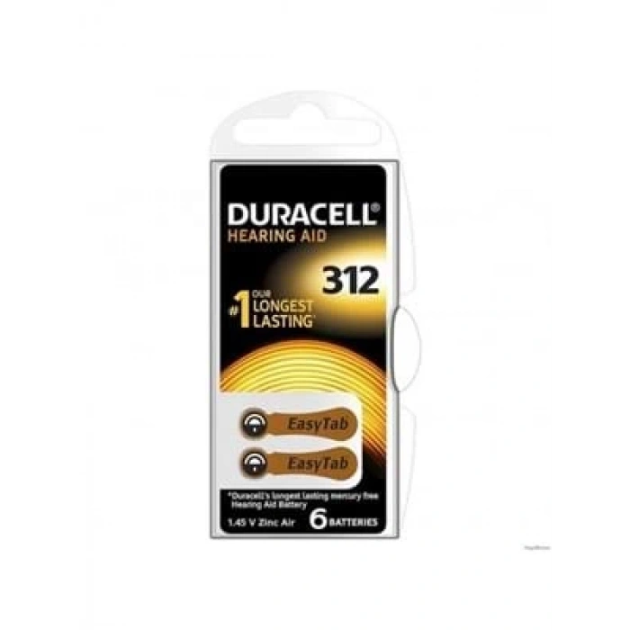 3E Grup - Duracell 312 Numara 6lı Düğme İşitme Cihazı Kulaklık Pili