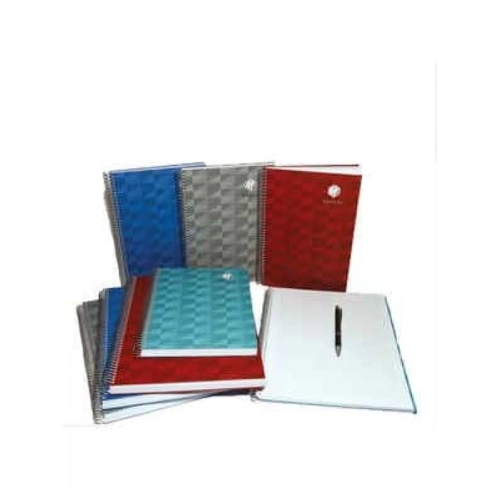 3E Grup - Elma 20x28 Mermer Desen Sert Kapak Defter Kareli 400 Yp