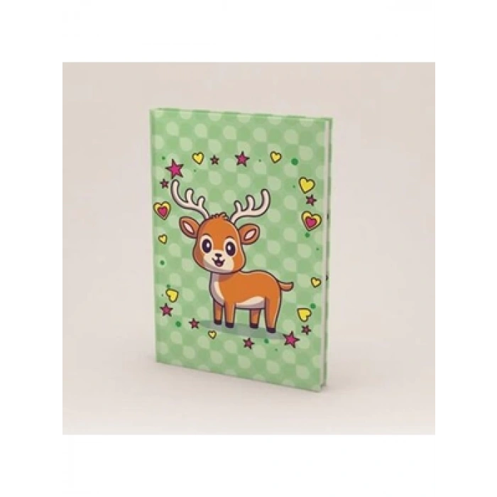 3E Grup - Elma Sevimli Hayvanlar 12.5x10 Sert Kapak Defter Çizgili 96 Yp Mbh01-ygu