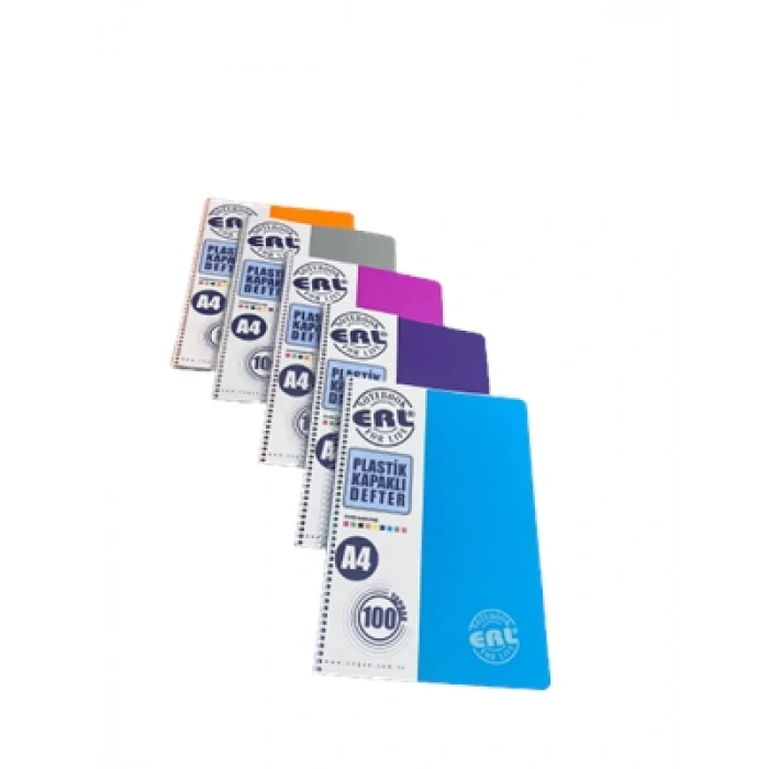 3E Grup - Erl A4 Spiralli Pp Kapak Defter Kareli 80 Yp