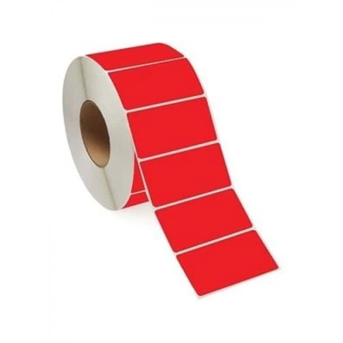 3E Grup - Ermet 40x60 Termal Etiket Rulosu Kırmızı Zemin 1000 Li