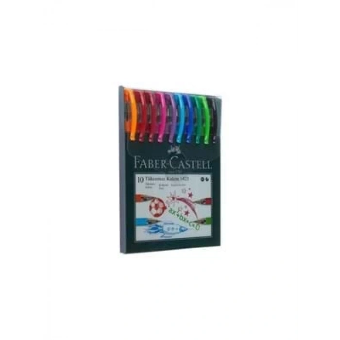 3E Grup - Faber Castell 1425 İğne Uçlu Tükenmez Kalem 10 Renk 52151425570
