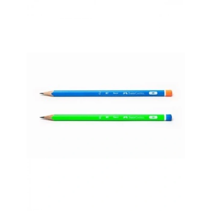 3E Grup - Faber Castell 2b Üçgen Mercanlı Kurşun Kalem Neon Renkler 5244321604000
