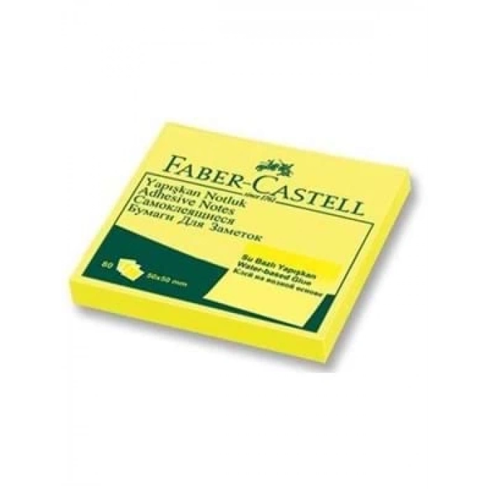 3E Grup - Faber Castell 50x50 Mm Yapışkanlı Not Kağıdı Sarı 65841