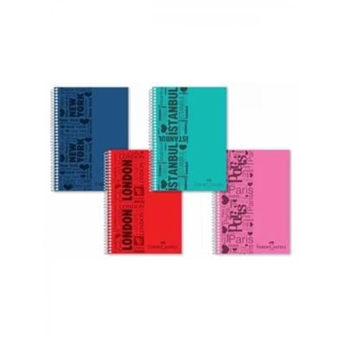 3E Grup - Faber Castell A4 Pp Kapak Spiralli Defter Çizgili 80 Yp 507500