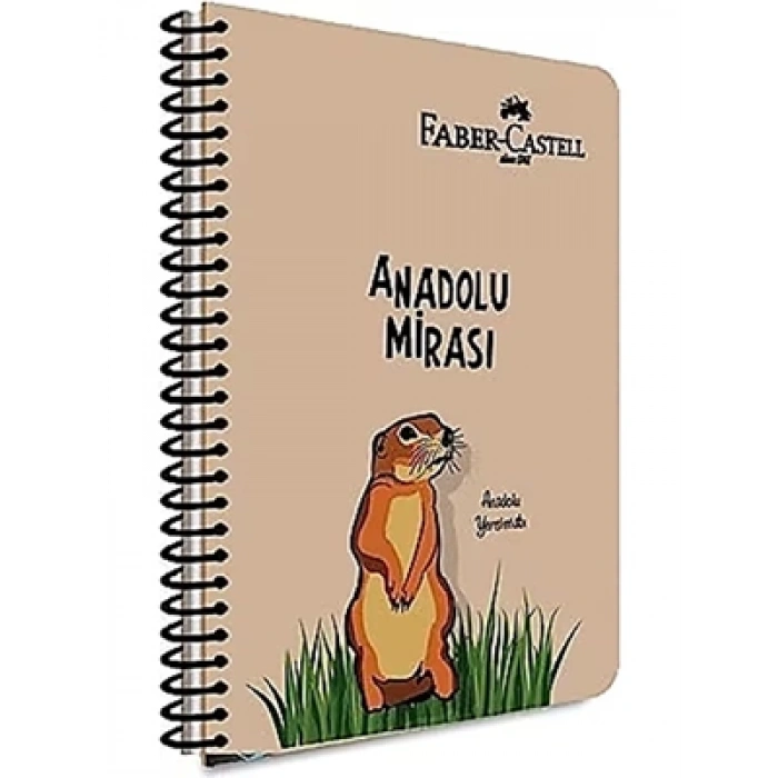 3E Grup - Faber Castell Anadolu Mirası A4 Kraft Kapak Spiralli Defter Çizgili 80 Yp 5075000483