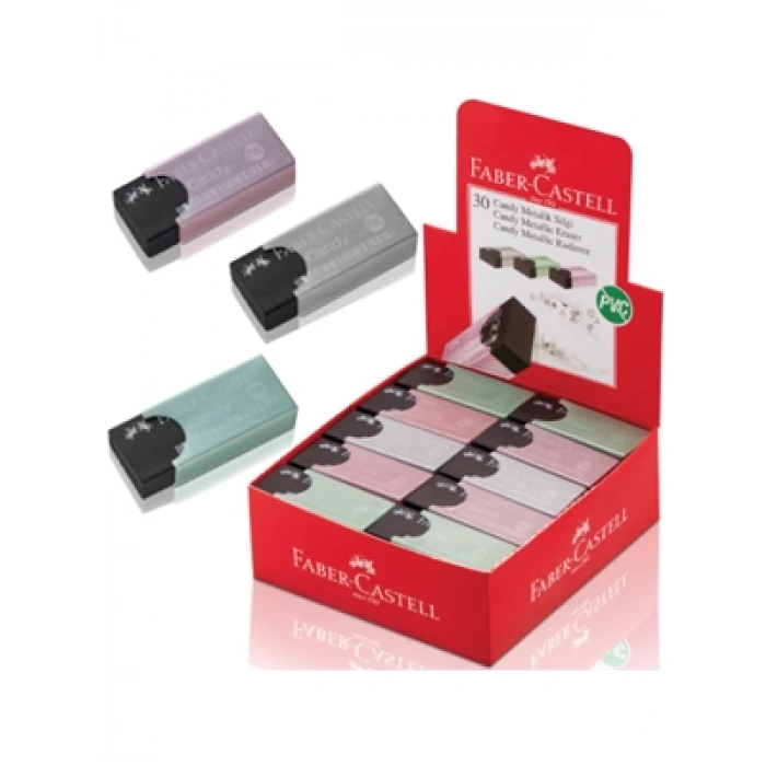 3E Grup - Faber Castell Candy Pvc Free Kılıflı Metalik Siyah Silgi 5131784001000