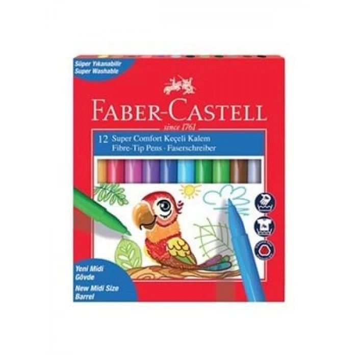 3E Grup - Faber Castell Comfort Keçeli Kalem ( Marker) 12 Renk 5062000009