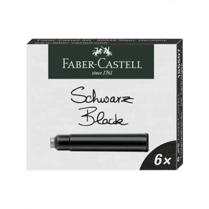3E Grup - Faber Castell Dolma Kalem Kartuşu 6lı Siyah 185507