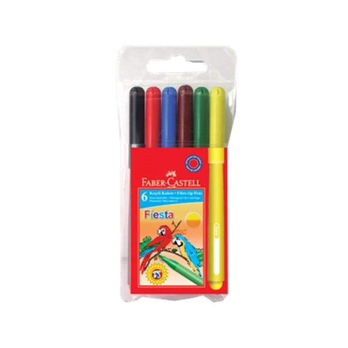 3E Grup - Faber Castell Fiesta Keçeli Kalem (marker) 6 Renk 5068306450