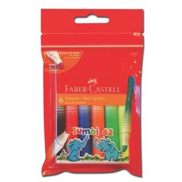 3E Grup - Faber Castell Jumbi Keçeli Kalem (marker) 6 Lı Neon