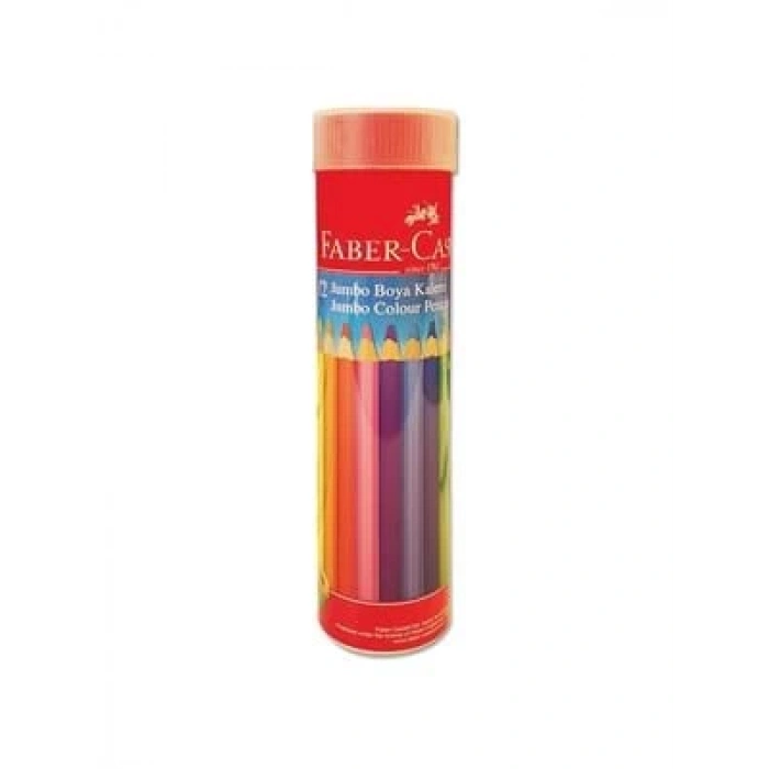 3E Grup - Faber Castell Jumbo Üçgen Kuruboya Kalemi 12li Metal Tüp 5173116615
