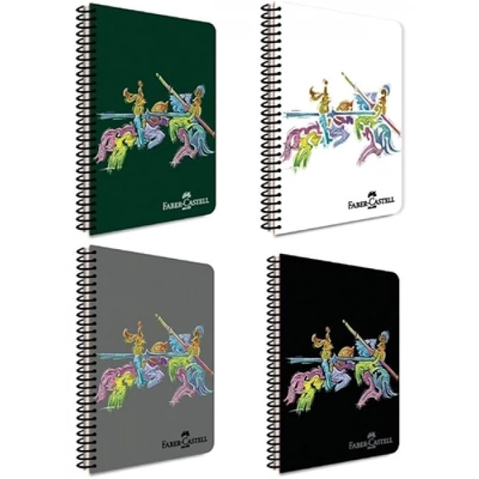 3E Grup - Faber Castell Knights Klasik A4 Pp Kapak Spiralli Defter Kareli 80 Yp 5075000442