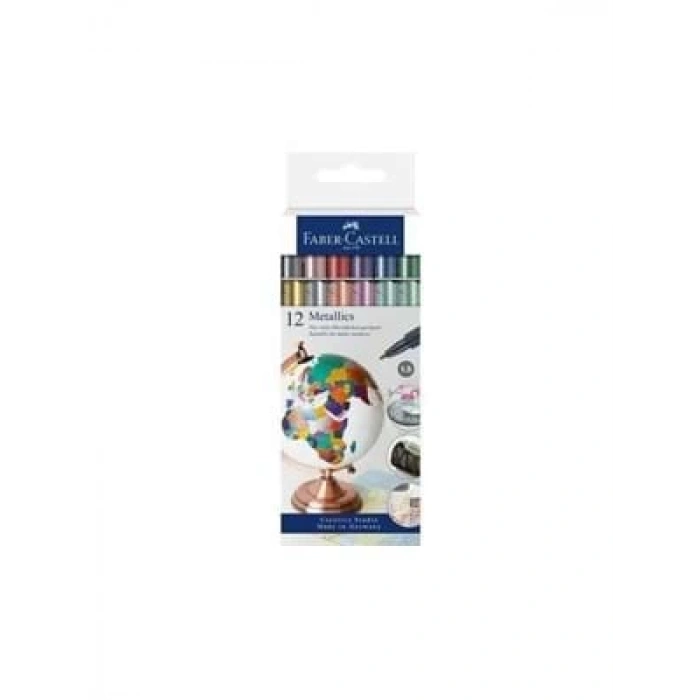 3E Grup - Faber Castell Metalik Marker Kalem 12 Renk 160713