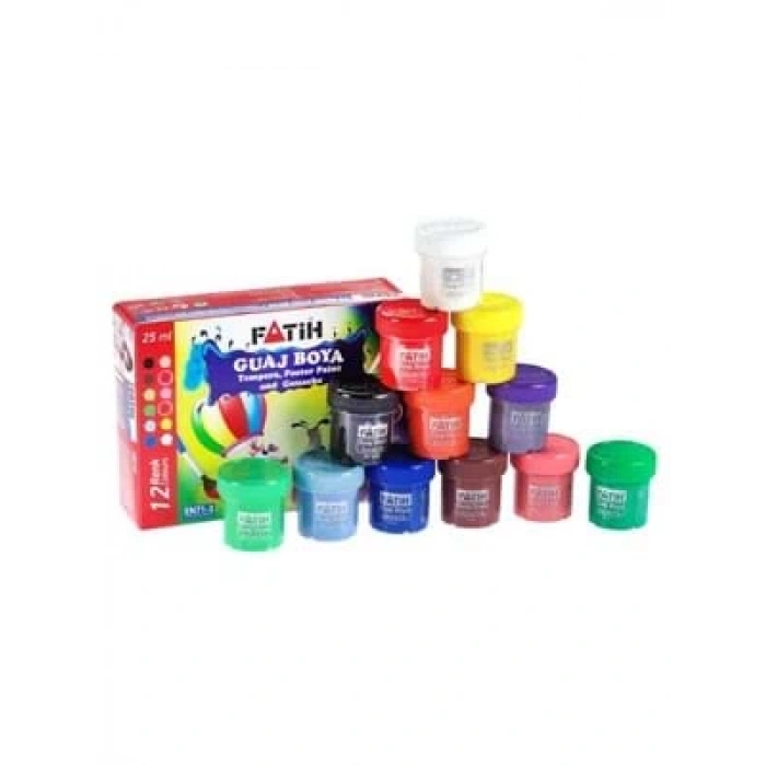 3E Grup - Fatih 25 Ml Guaj Boya 12 Renk 50420