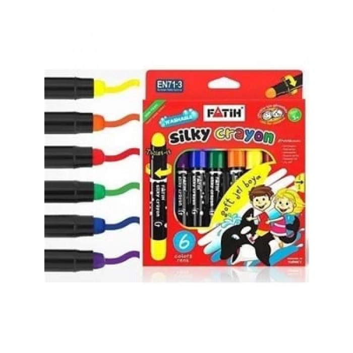3E Grup - Fatih 6 Renk Crayon Çevirmeli Multi Boya Kalemi 50270