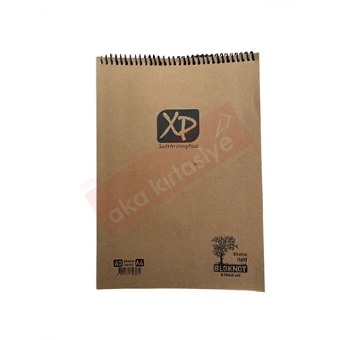 3E Grup - Folıx Xp A4 Kraft Kapak Spiralli Bloknot Kareli 60 Yp 823231