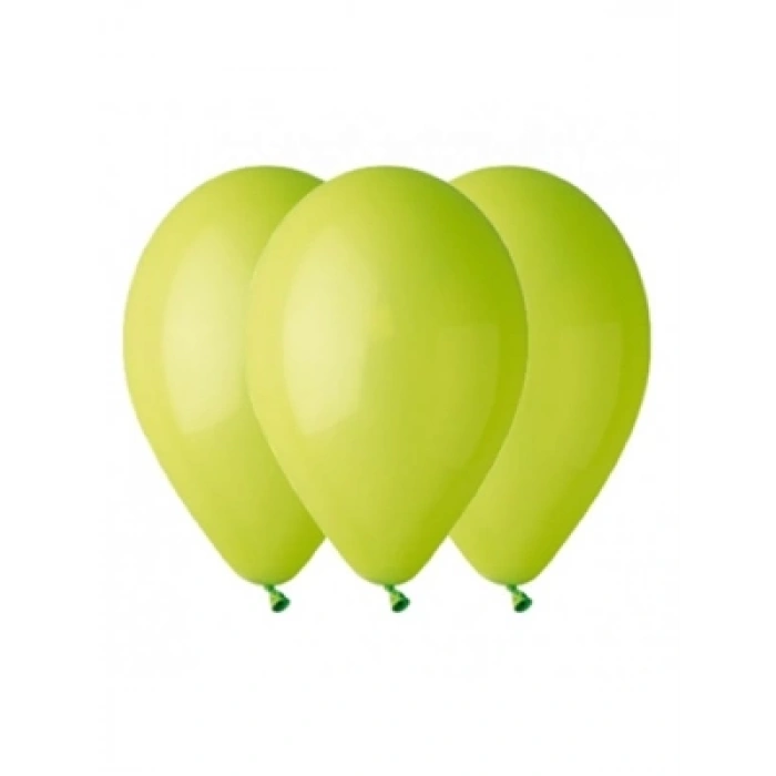 3E Grup - Gemar 13 Düz Renk Balon Açık Yeşil 100lü