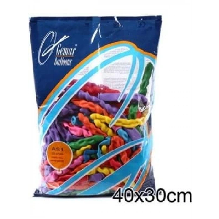 3E Grup - Gemar Sosis Balon Karışık Renk 100lü