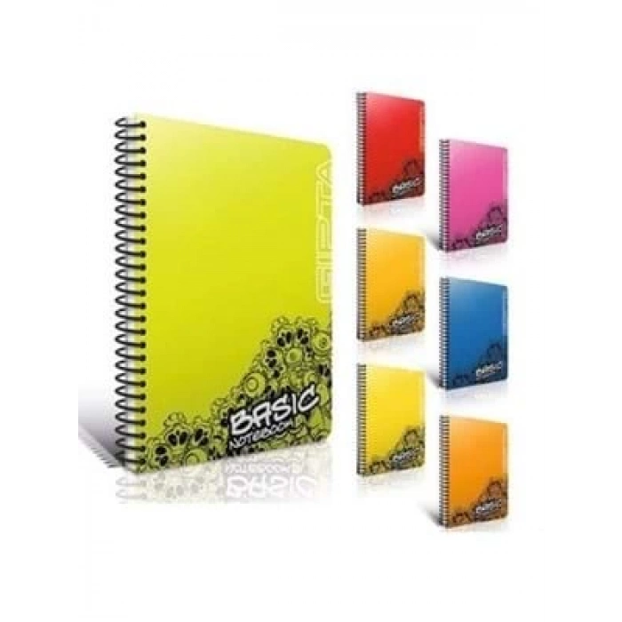 3E Grup - Gıpta Basıc 17x24 Cm Pp Kapak Spiralli Defter Kareli 96 Yp 2310