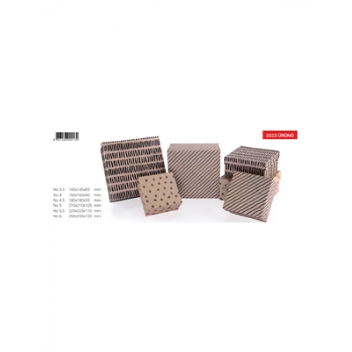 3E Grup - Gıpta Crafty Black Kare Hediye Kutusu No:4 Bx0130