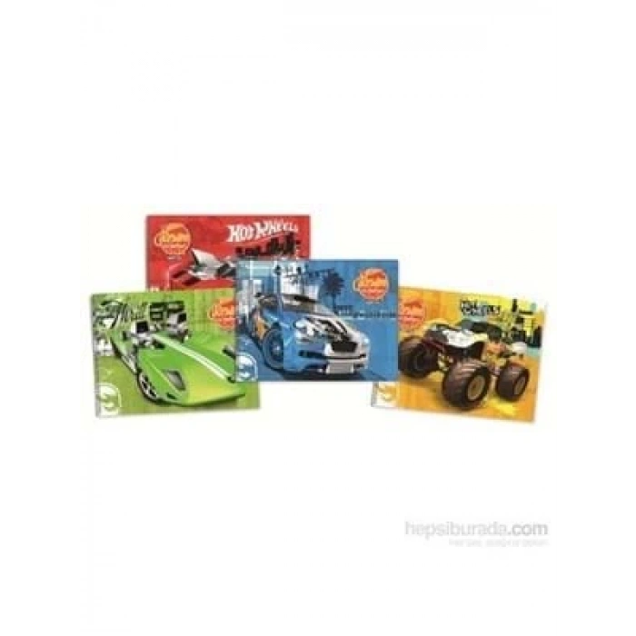 3E Grup - Gıpta Hot Wheels 17x24 Cm Karton Kapak Spiralli Resim Defteri 15 Yp 5436