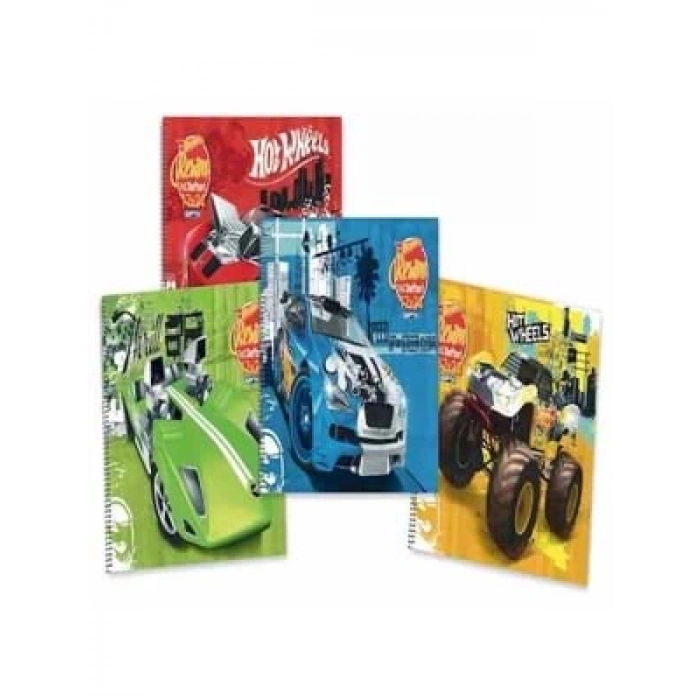 3E Grup - Gıpta Hot Wheels 25x35 Cm Karton Kapak Spiralli Resim Defteri 15 Yp 5437