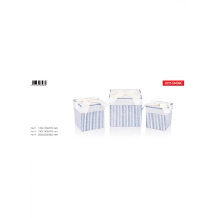 3E Grup - Gıpta Indıgo Dik Boy Hediye Kutusu No:3 Bx2834