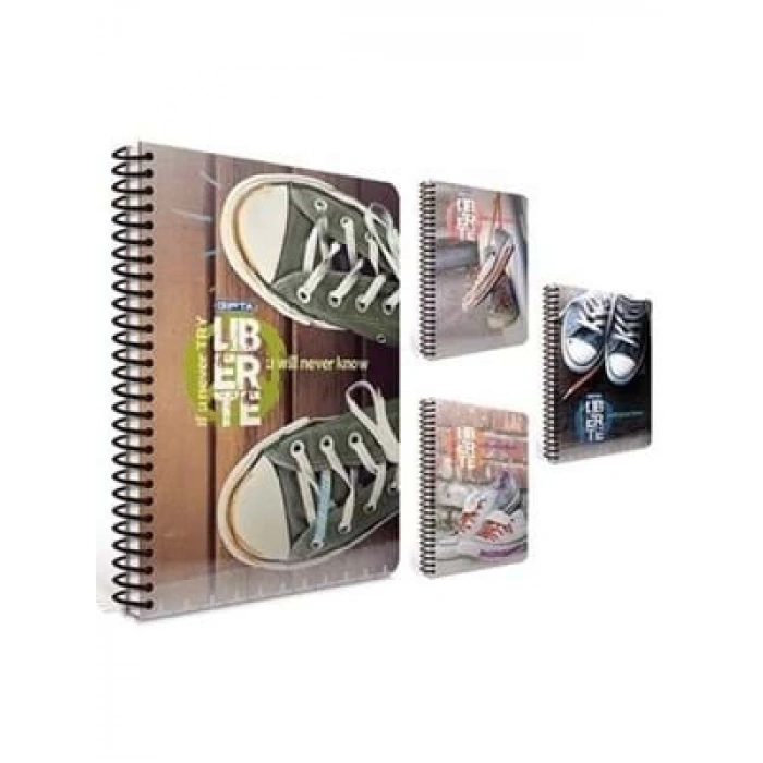 3E Grup - Gıpta Lıberte A6 Pp Kapak Spiralli Bloknot Kareli 80 Yp 1056