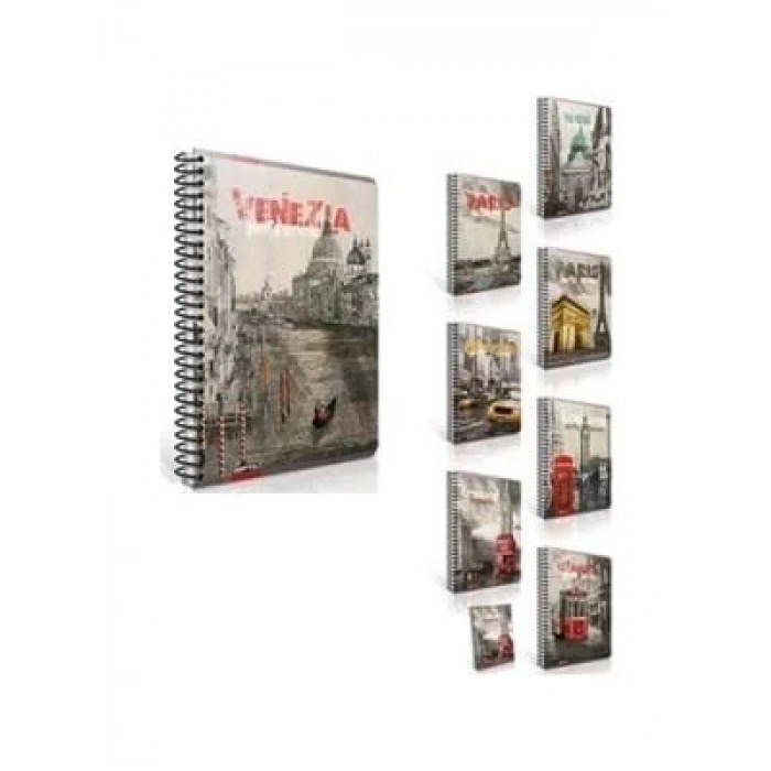 3E Grup - Gıpta Metropol A4 Pp Kapak Spiralli Defter Kareli 80 Yp 2426