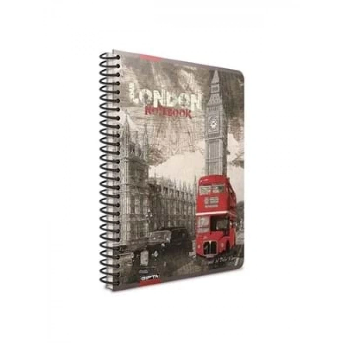 3E Grup - Gıpta Metropol A4 Sert Kapak Spiralli Defter Çizgili 100 Yp 2409